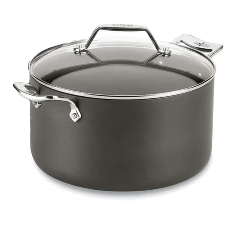 NEW! All-Clad 4 quart Non-Stick Black Cookware Pot with Lid